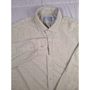 Polo Ralph Lauren Mens XXL Knit Dress Shirt Army‎ Olive Green Longsleeve Preppy